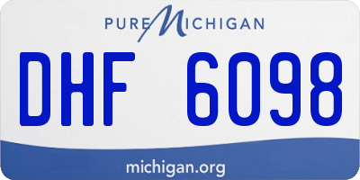 MI license plate DHF6098
