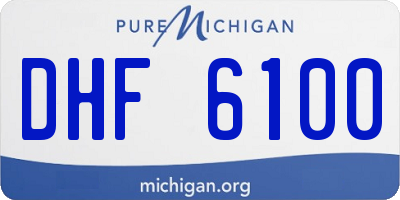 MI license plate DHF6100
