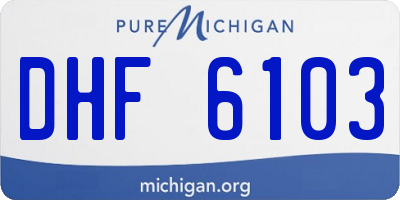 MI license plate DHF6103