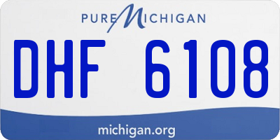 MI license plate DHF6108