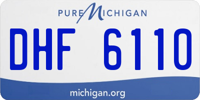 MI license plate DHF6110