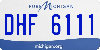 MI license plate DHF6111