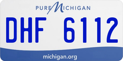 MI license plate DHF6112