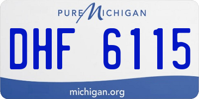 MI license plate DHF6115