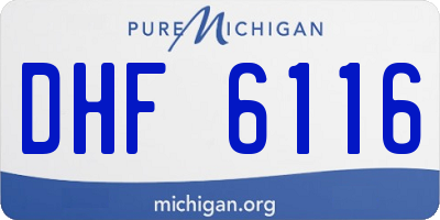 MI license plate DHF6116