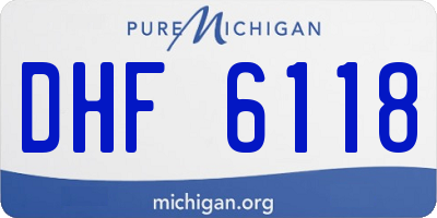 MI license plate DHF6118
