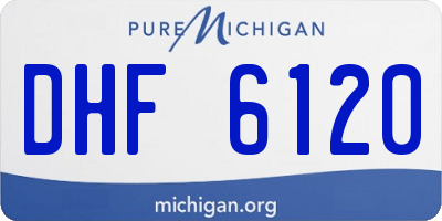 MI license plate DHF6120