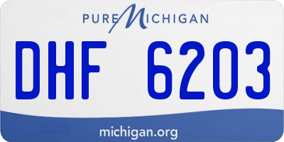 MI license plate DHF6203
