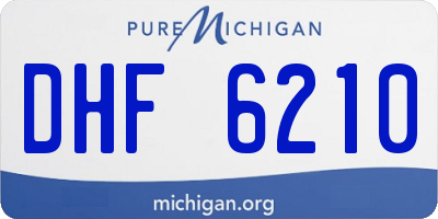 MI license plate DHF6210