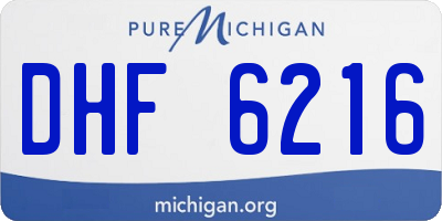 MI license plate DHF6216