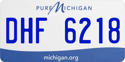 MI license plate DHF6218