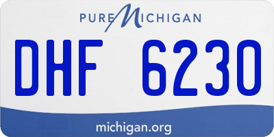 MI license plate DHF6230