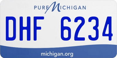 MI license plate DHF6234