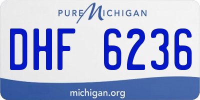 MI license plate DHF6236