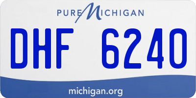 MI license plate DHF6240
