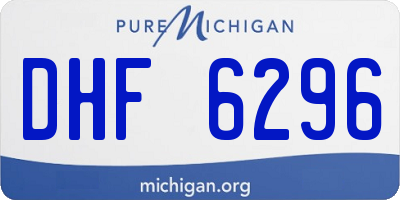 MI license plate DHF6296