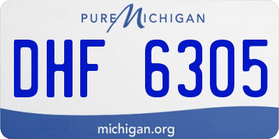 MI license plate DHF6305