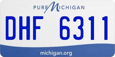 MI license plate DHF6311