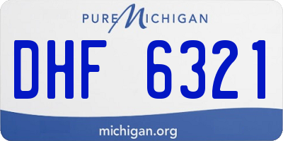 MI license plate DHF6321