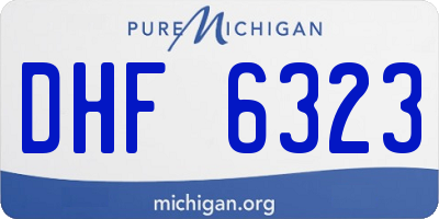 MI license plate DHF6323