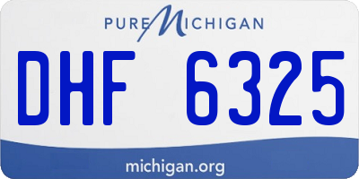 MI license plate DHF6325