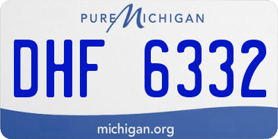 MI license plate DHF6332