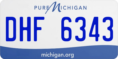 MI license plate DHF6343