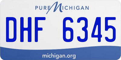 MI license plate DHF6345