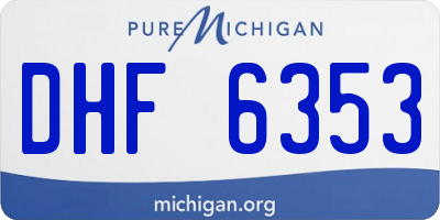 MI license plate DHF6353