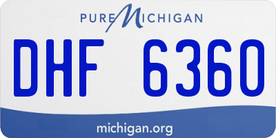 MI license plate DHF6360