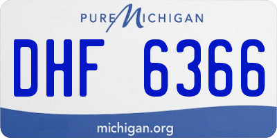 MI license plate DHF6366