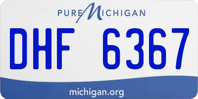 MI license plate DHF6367