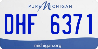MI license plate DHF6371