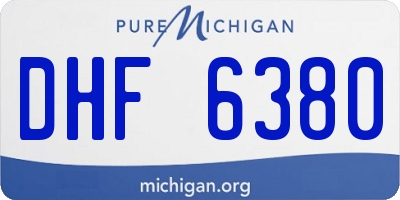 MI license plate DHF6380