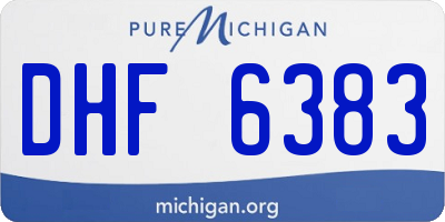 MI license plate DHF6383