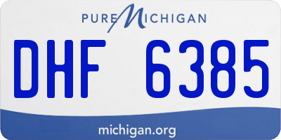 MI license plate DHF6385