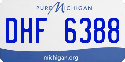MI license plate DHF6388
