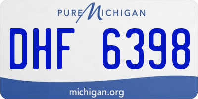 MI license plate DHF6398