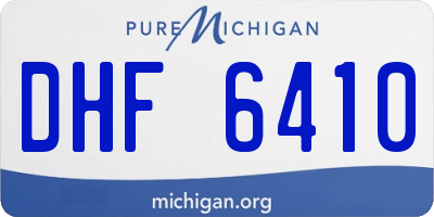 MI license plate DHF6410