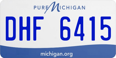MI license plate DHF6415