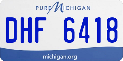 MI license plate DHF6418