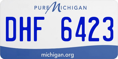 MI license plate DHF6423