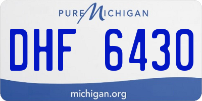 MI license plate DHF6430