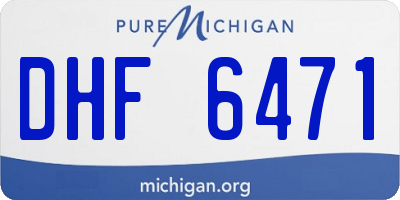 MI license plate DHF6471
