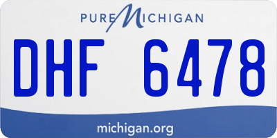 MI license plate DHF6478