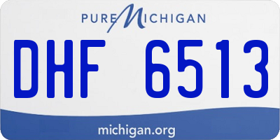 MI license plate DHF6513