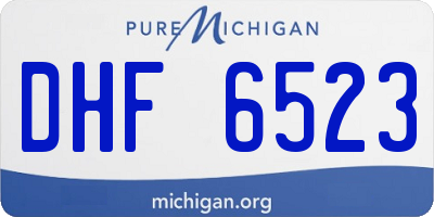 MI license plate DHF6523
