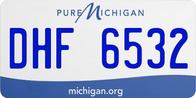 MI license plate DHF6532