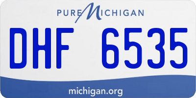 MI license plate DHF6535