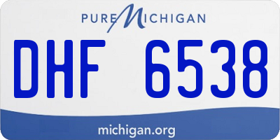 MI license plate DHF6538